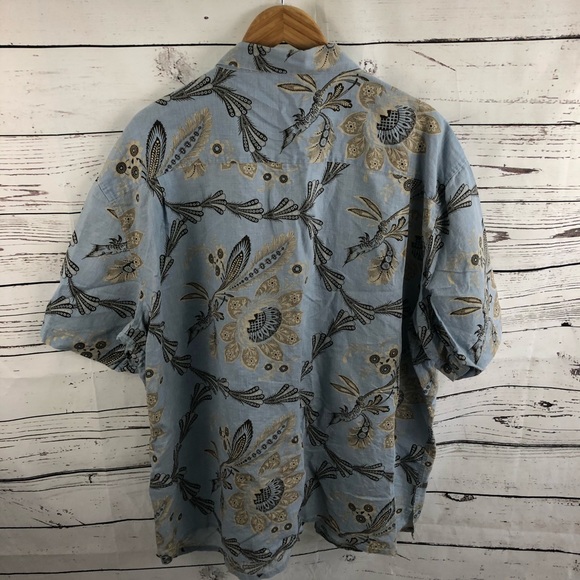 Axis Linen Blend Short Sleeve Button Up Shirt 2XB - Picture 2 of 5